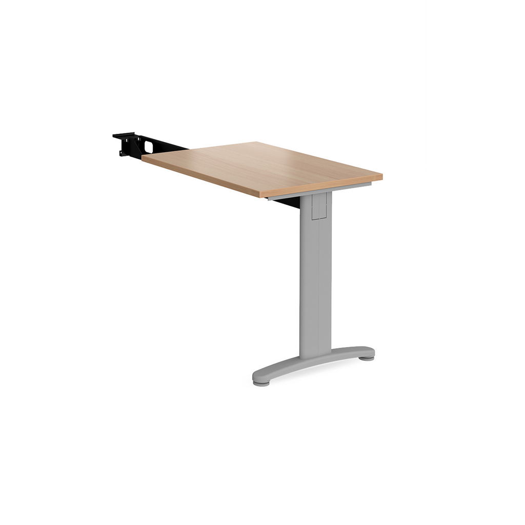 Picture of TR10 single return desk 800mm x 600mm - silver frame, beech top