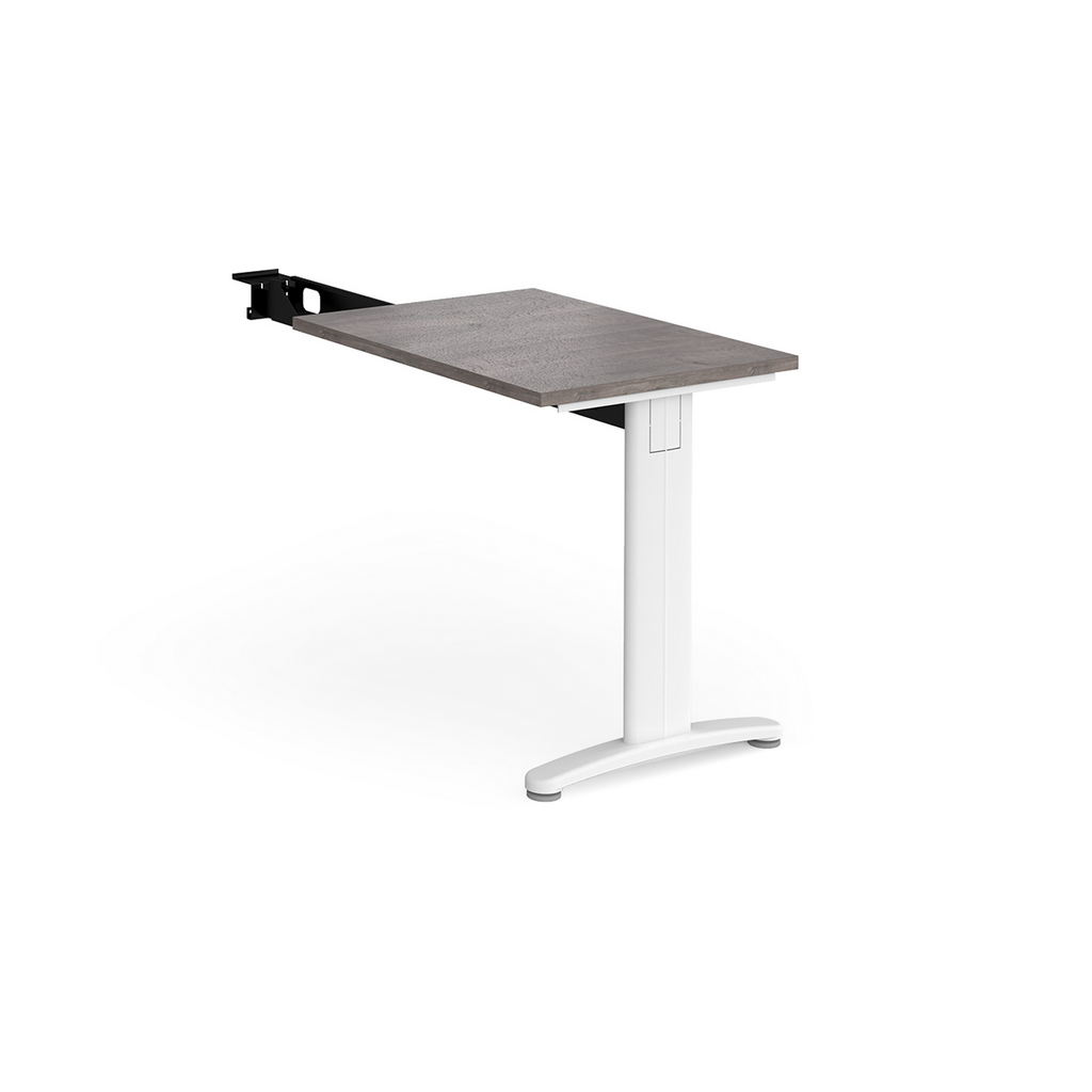 Picture of TR10 single return desk 800mm x 600mm - white frame, grey oak top