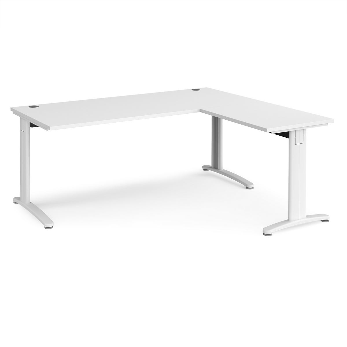Picture of TR10 desk 1800mm x 800mm with 800mm return desk - white frame, white top