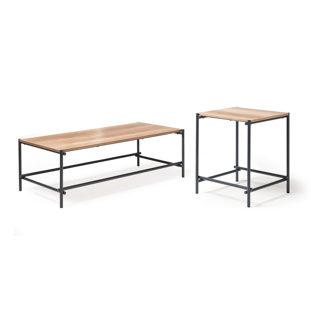 Picture of Turin square side table with anthracite steel frame and Alaska top