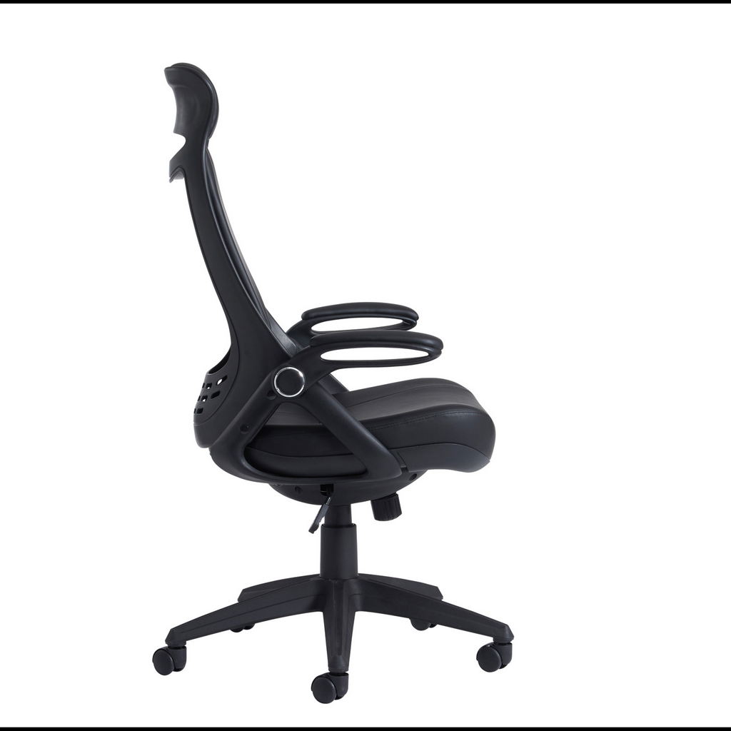 Picture of Tuscan high back managers chair with head support - black faux leather