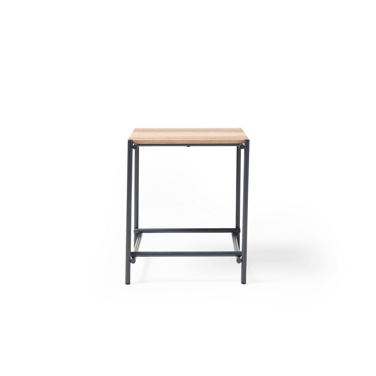 Picture of Turin square side table with anthracite steel frame and Alaska top