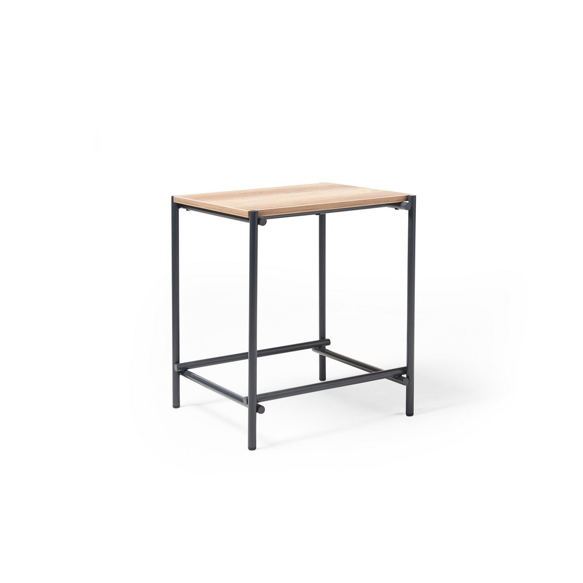 Picture of Turin square side table with anthracite steel frame and Alaska top