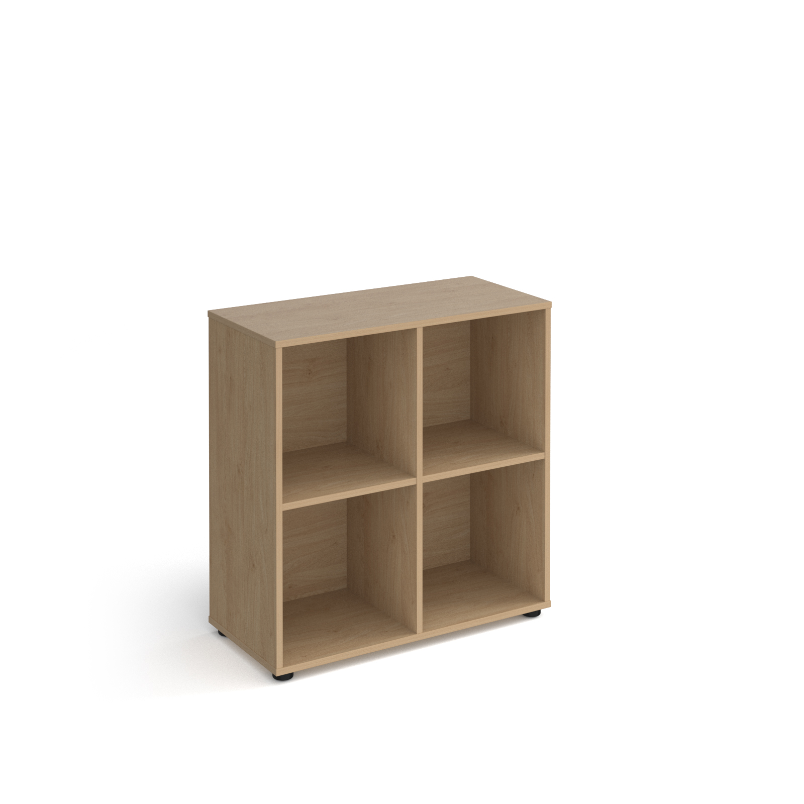 Picture of Universal cube storage unit 875mm high with 4 open boxes and glides - oak