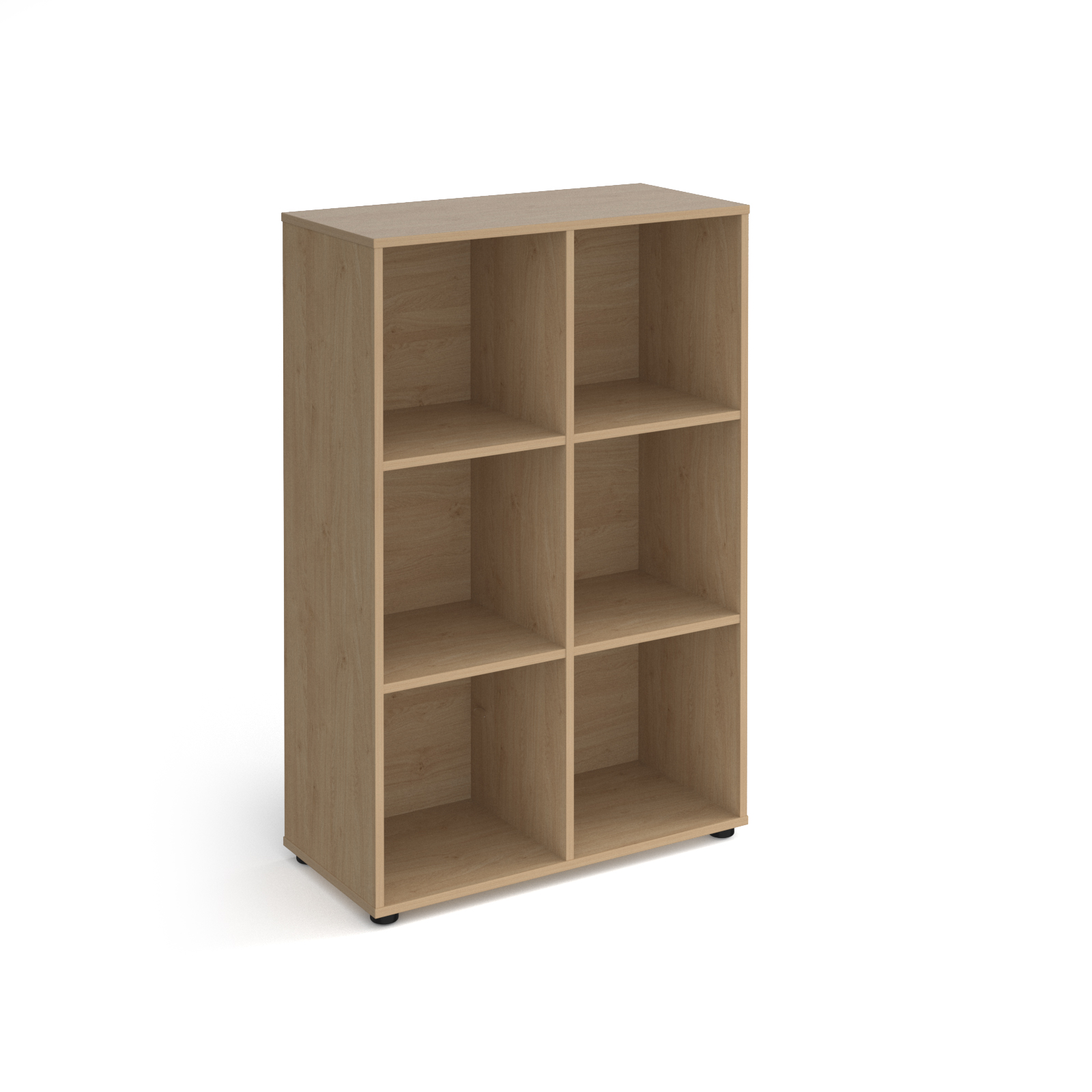 Picture of Universal cube storage unit 1295mm high with 6 open boxes and glides - oak