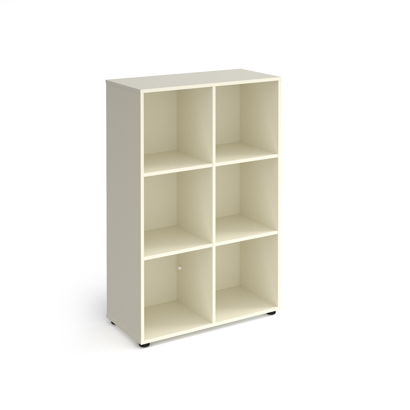 Picture of Universal cube storage unit 1295mm high with 6 open boxes and glides - white