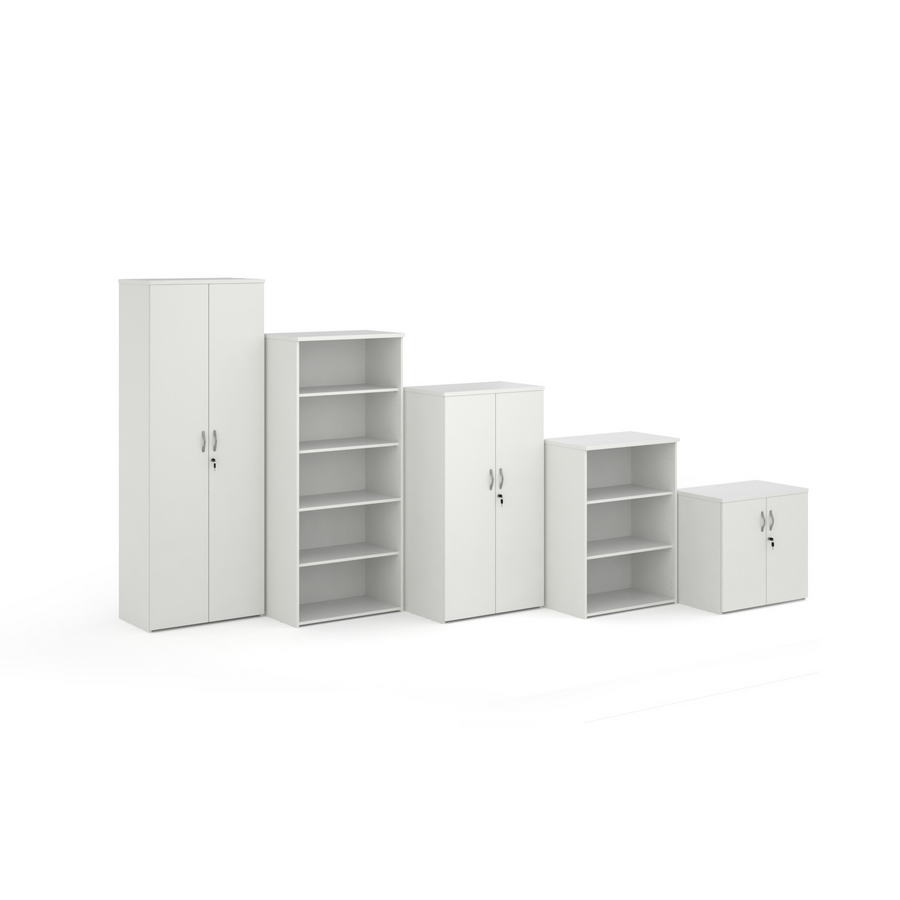 Picture of Universal double door cupboard 2140mm high with 5 shelves - white
