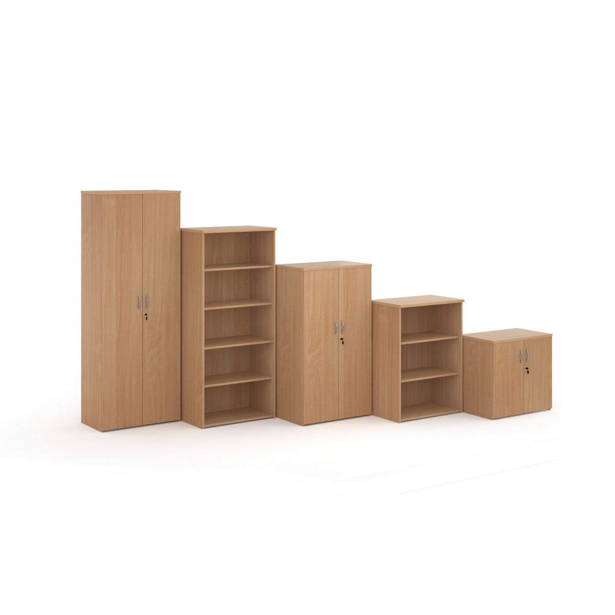 Picture of Universal bookcase 1440mm high with 3 shelves - beech