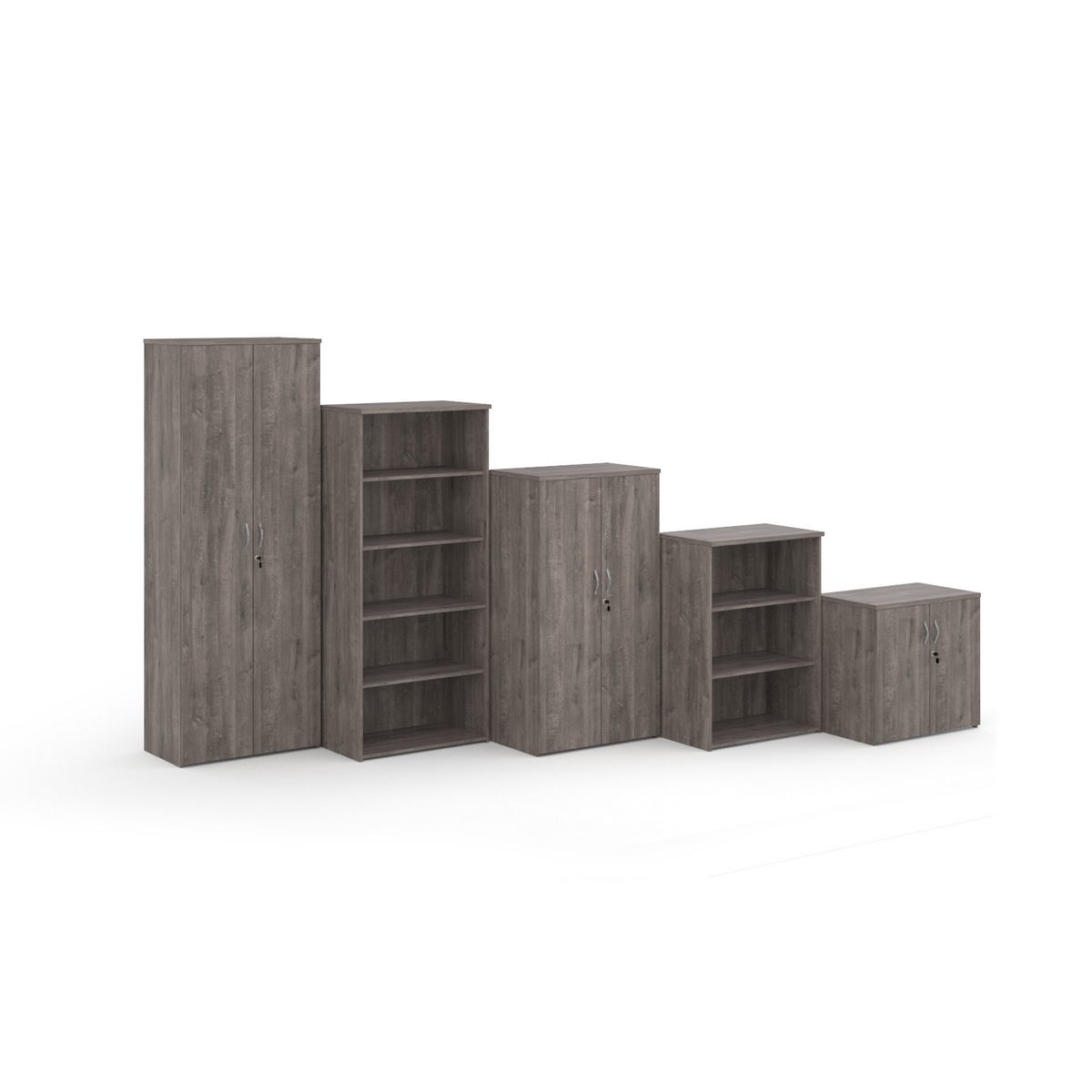 Picture of Universal bookcase 1790mm high with 4 shelves - grey oak