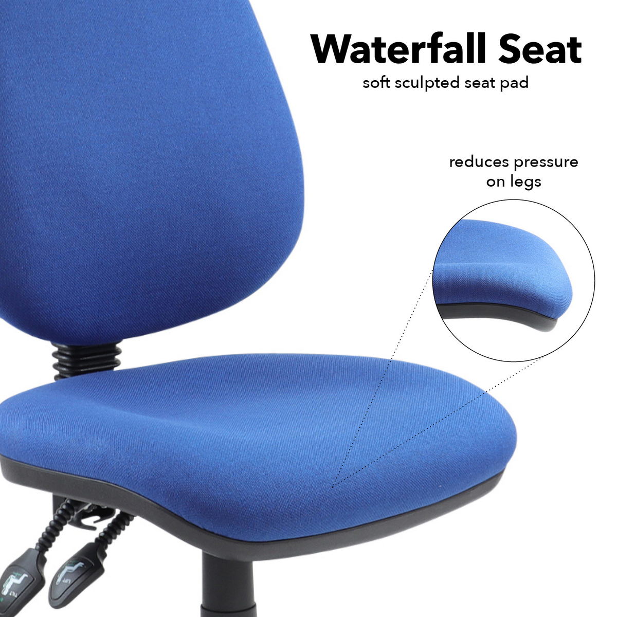 Picture of Vantage 100 2 lever PCB operators chair with no arms - blue