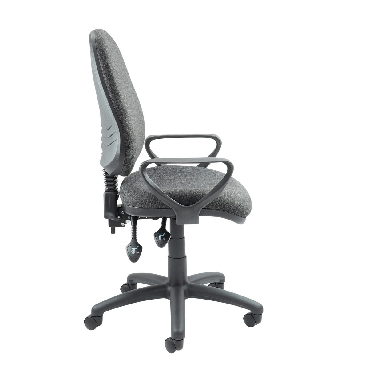 Picture of Vantage 100 2 lever PCB operators chair with fixed arms - charcoal