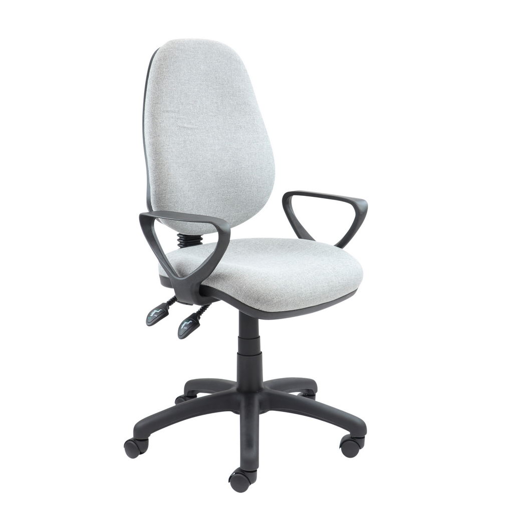 Picture of Vantage 100 2 lever PCB operators chair with fixed arms - grey