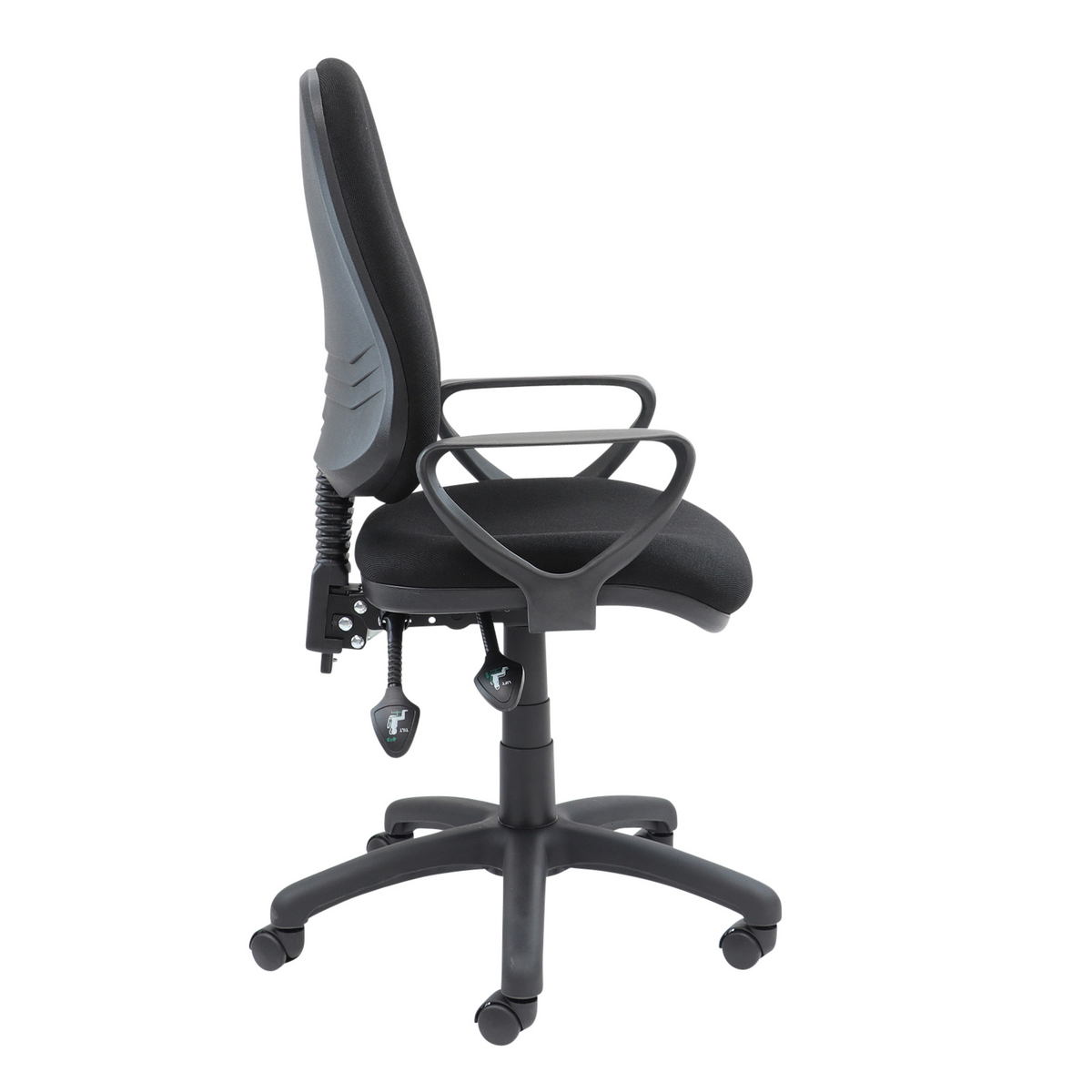 Picture of Vantage 100 2 lever PCB operators chair with fixed arms - black