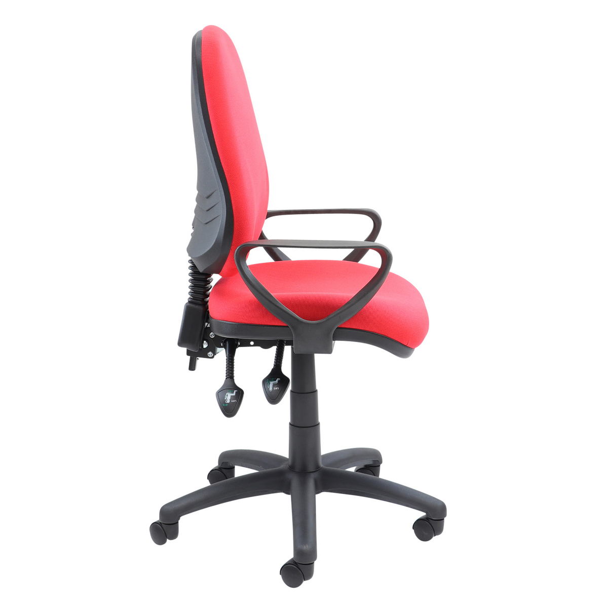 Picture of Vantage 100 2 lever PCB operators chair with fixed arms - red