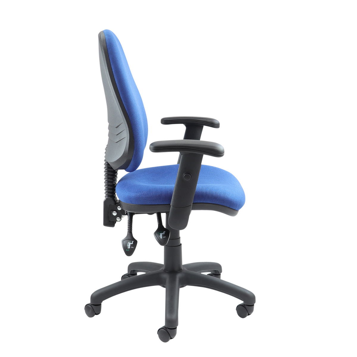 Picture of Vantage 100 2 lever PCB operators chair with adjustable arms - blue