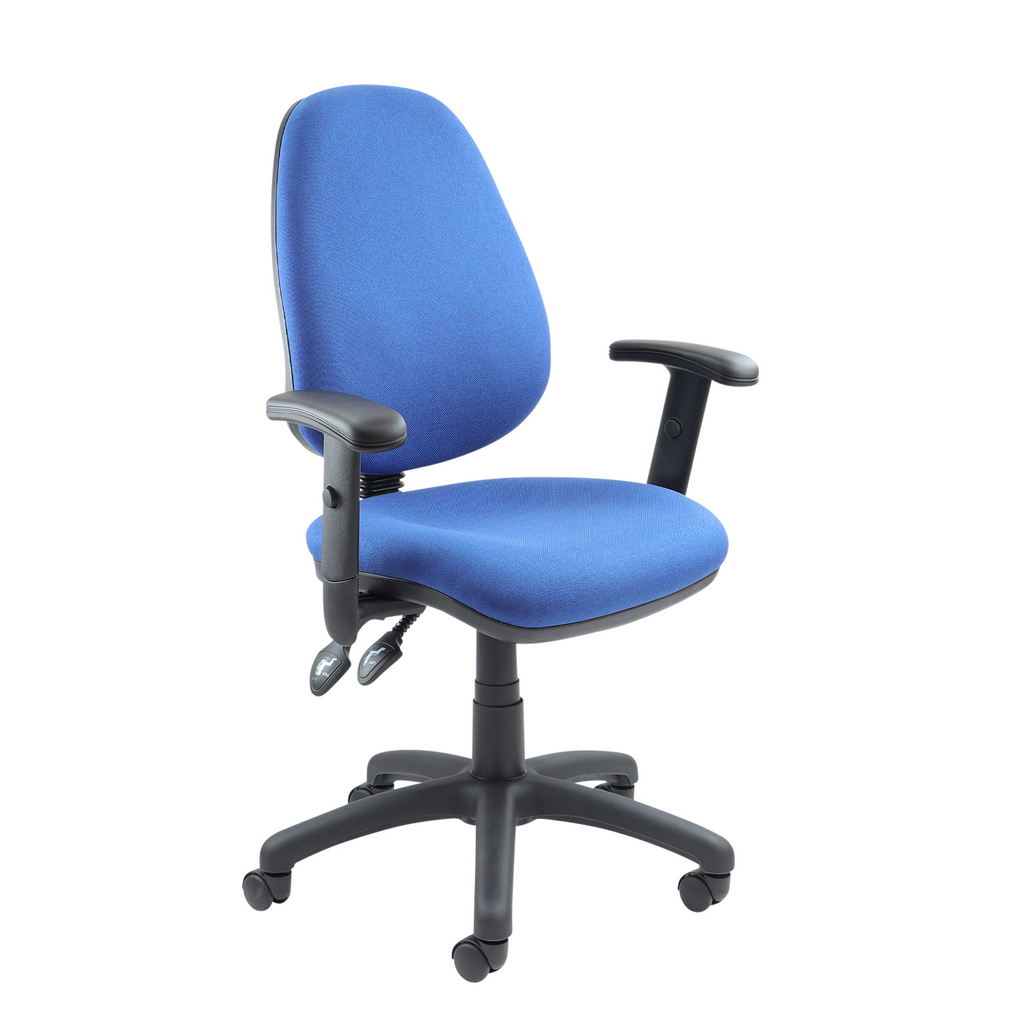 Picture of Vantage 100 2 lever PCB operators chair with adjustable arms - blue