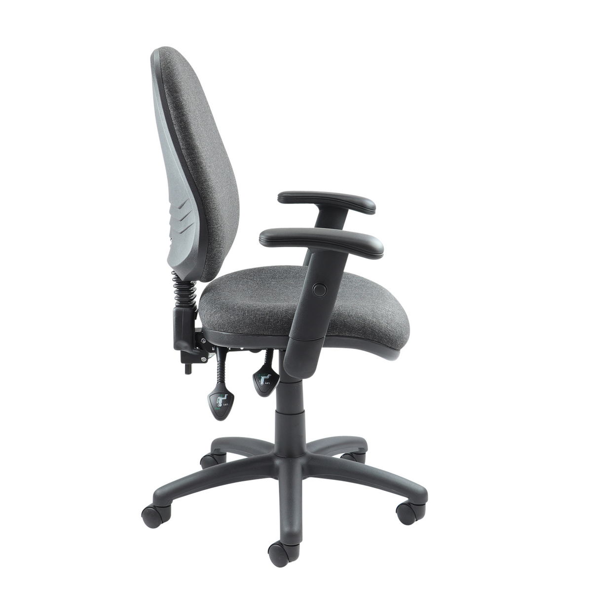 Picture of Vantage 100 2 lever PCB operators chair with adjustable arms - charcoal