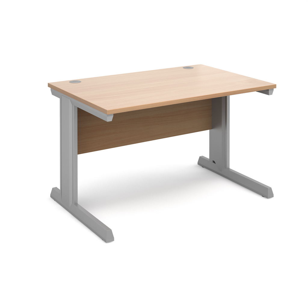 Picture of Vivo straight desk 1200mm x 800mm - silver frame, beech top