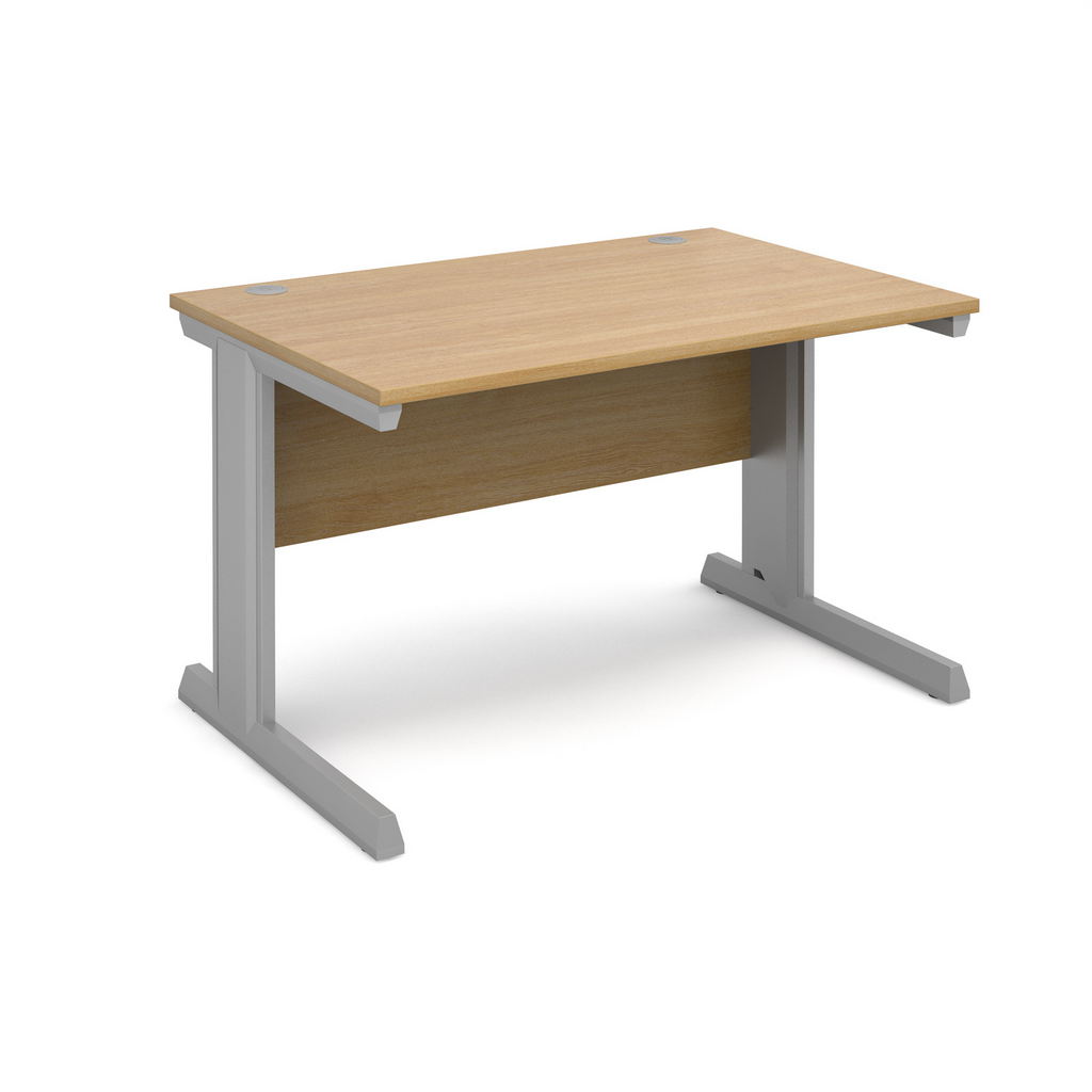 Picture of Vivo straight desk 1200mm x 800mm - silver frame, oak top