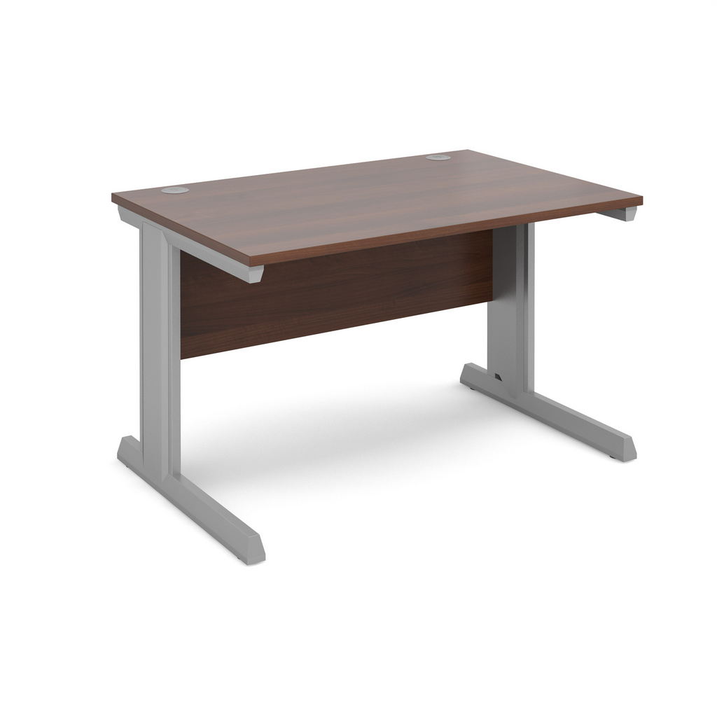 Picture of Vivo straight desk 1200mm x 800mm - silver frame, walnut top