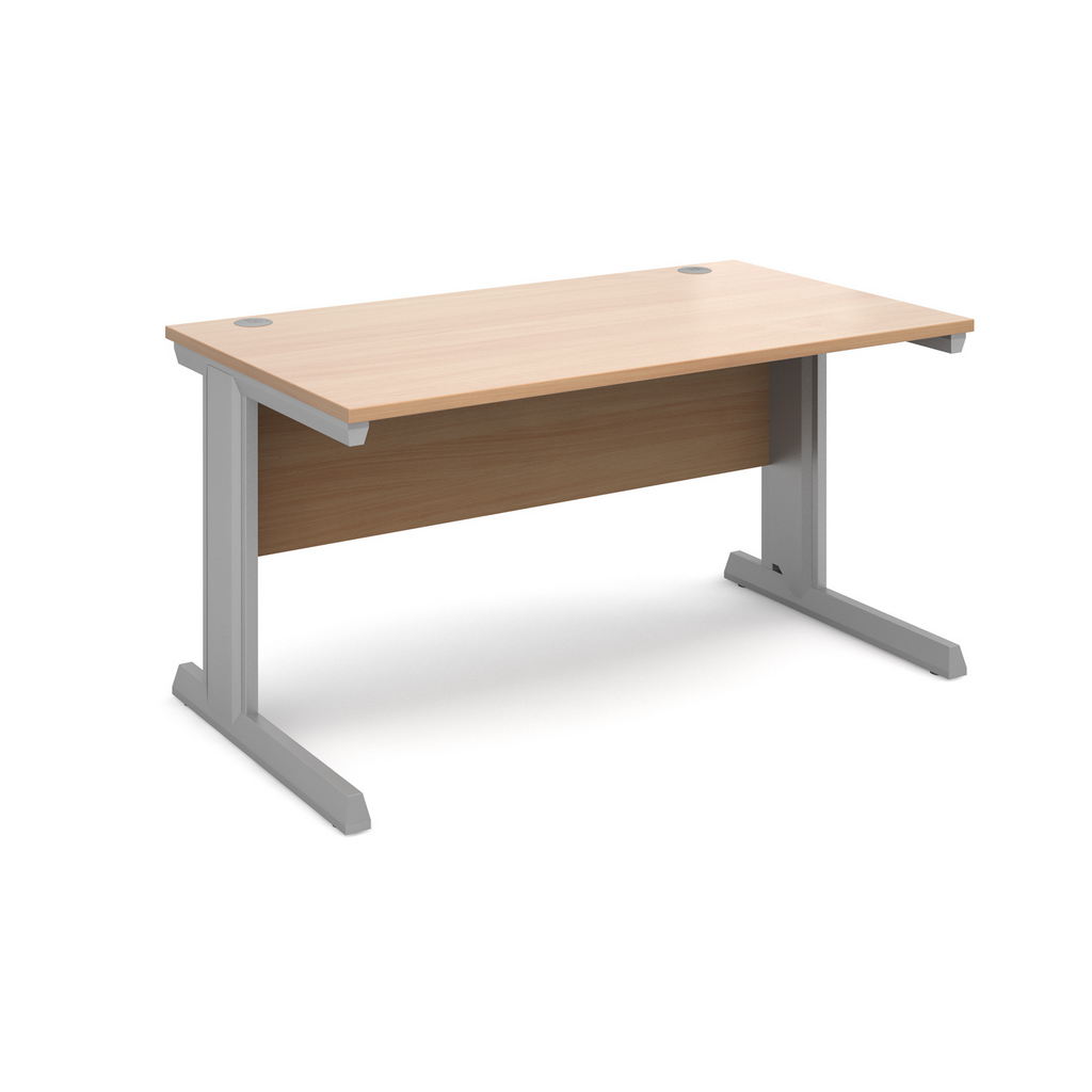 Picture of Vivo straight desk 1400mm x 800mm - silver frame, beech top