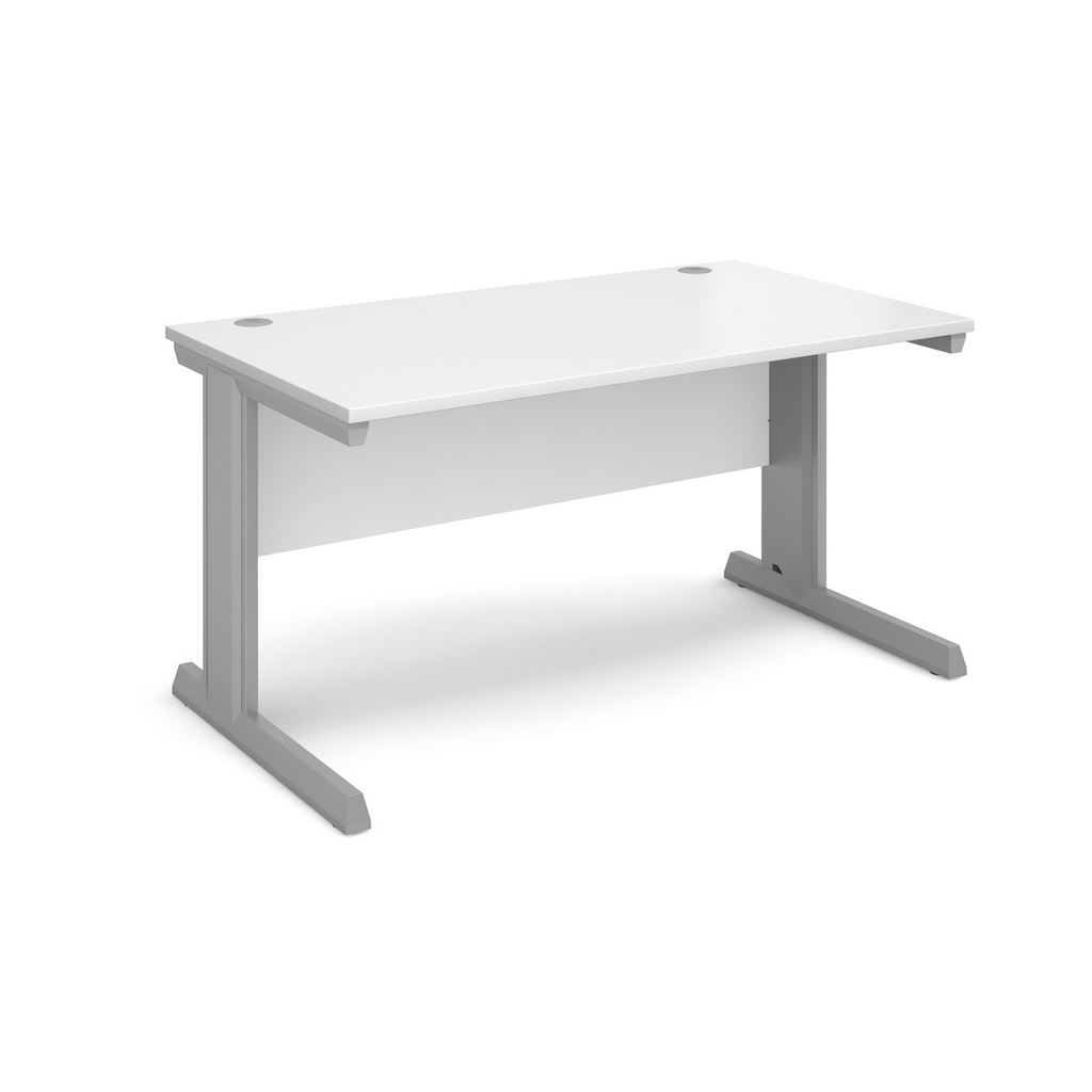 Picture of Vivo straight desk 1400mm x 800mm - silver frame, white top