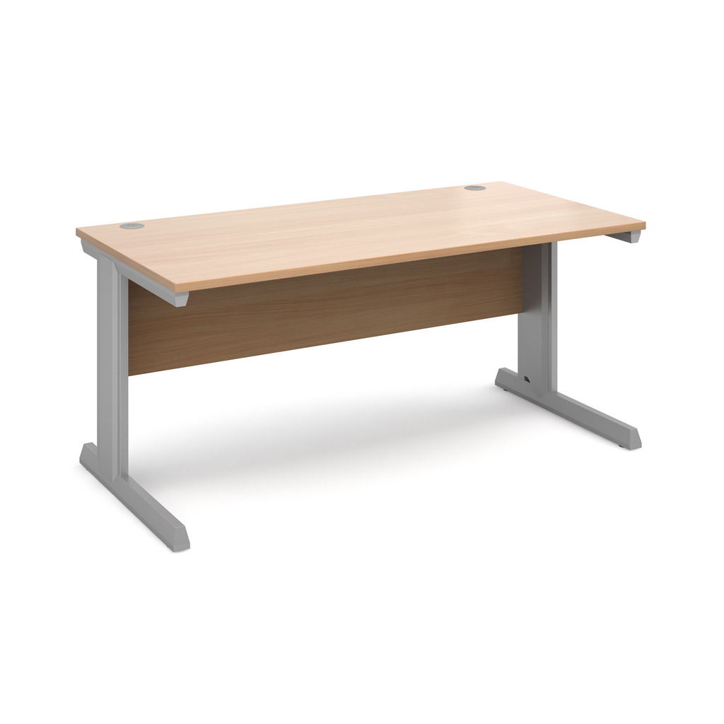 Picture of Vivo straight desk 1600mm x 800mm - silver frame, beech top