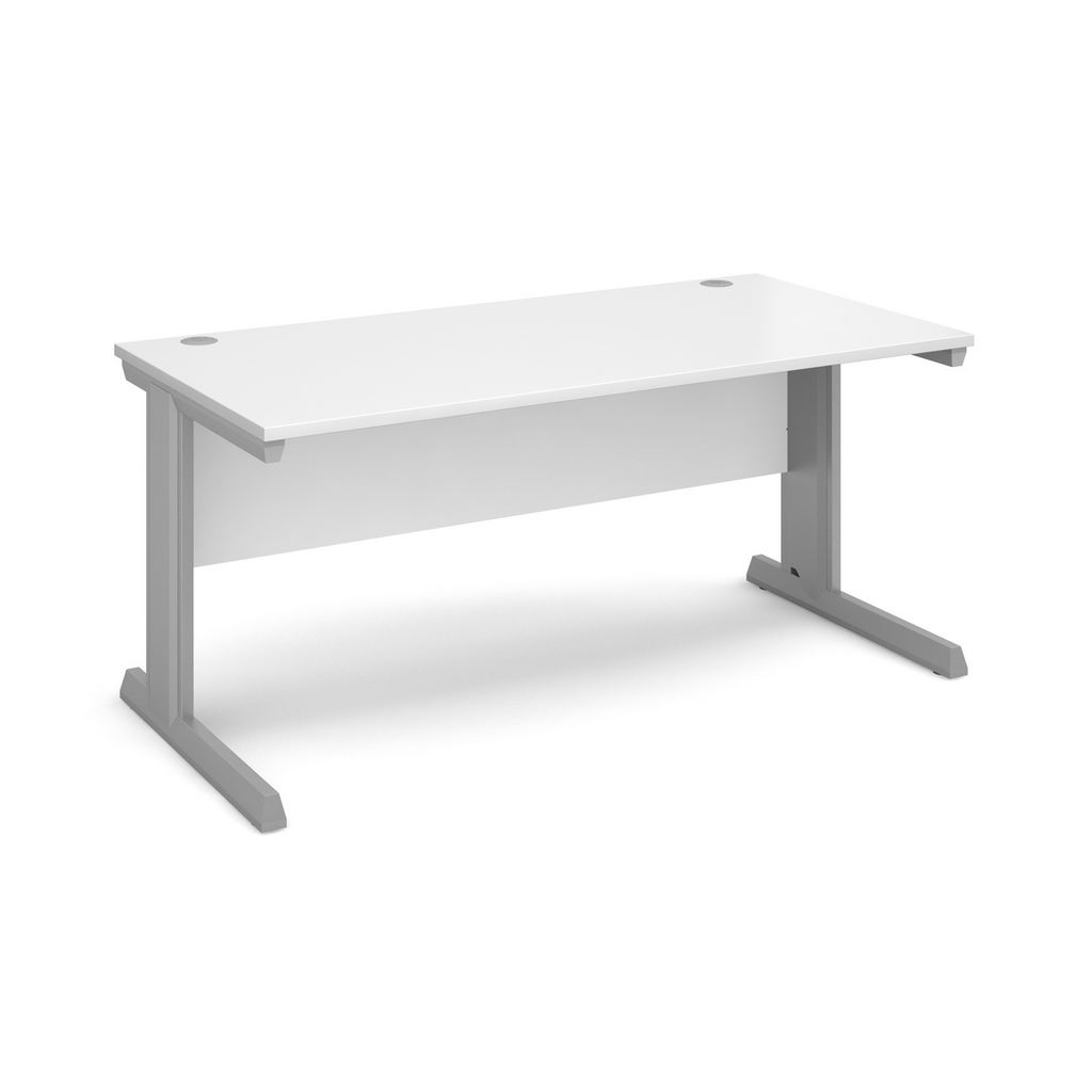 Picture of Vivo straight desk 1600mm x 800mm - silver frame, white top