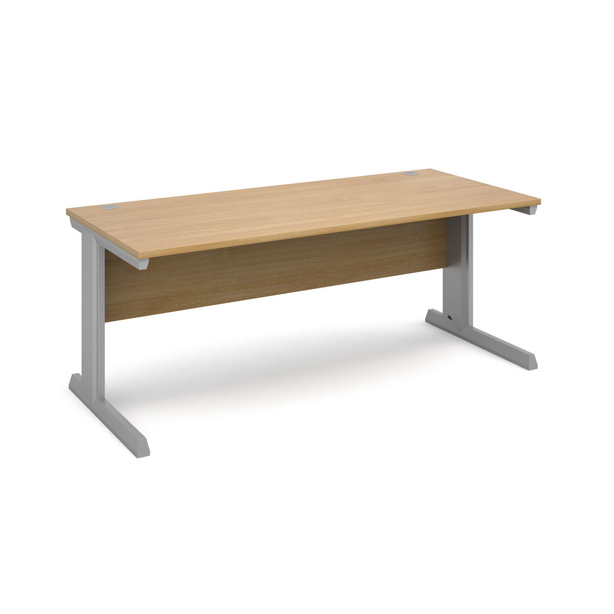 Picture of Vivo straight desk 1800mm x 800mm - silver frame, oak top