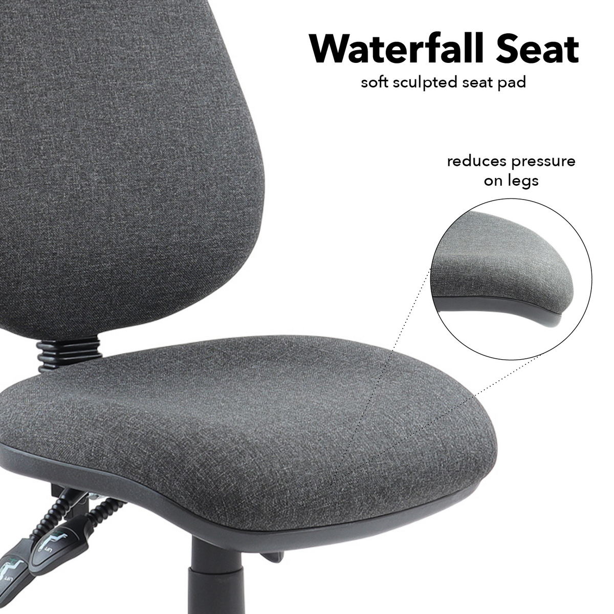 Picture of Vantage 200 3 lever asynchro operators chair with no arms - charcoal