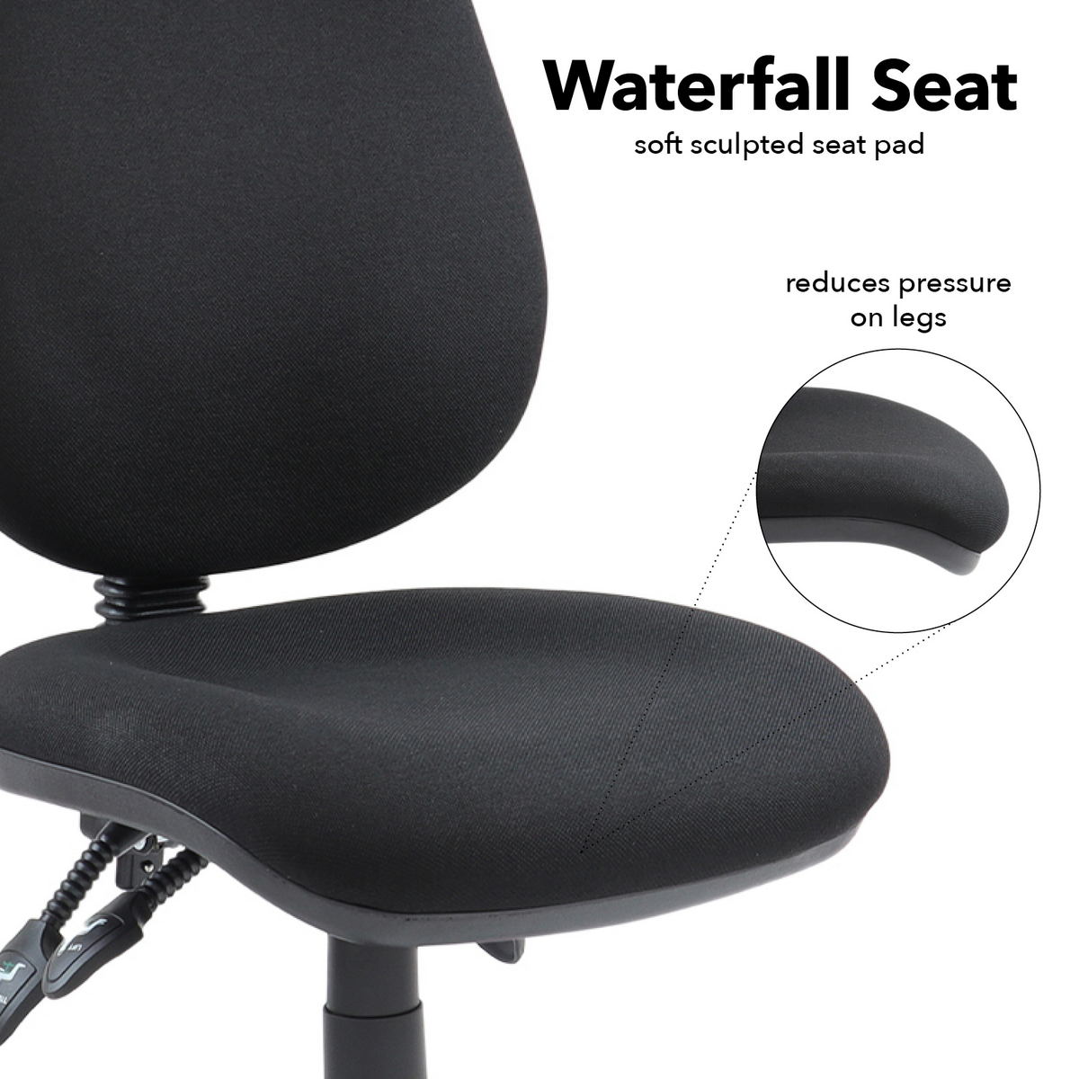 Picture of Vantage 200 3 lever asynchro operators chair with no arms - black