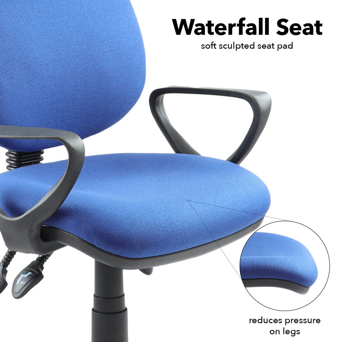 Picture of Vantage 200 3 lever asynchro operators chair with fixed arms - blue