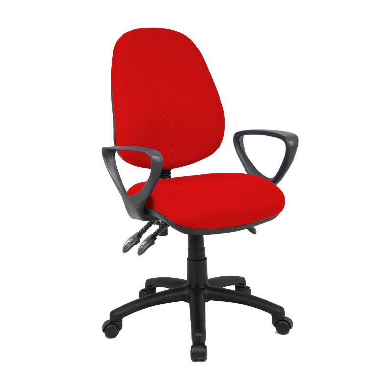 Picture of Vantage 200 3 lever asynchro operators chair with fixed arms - red