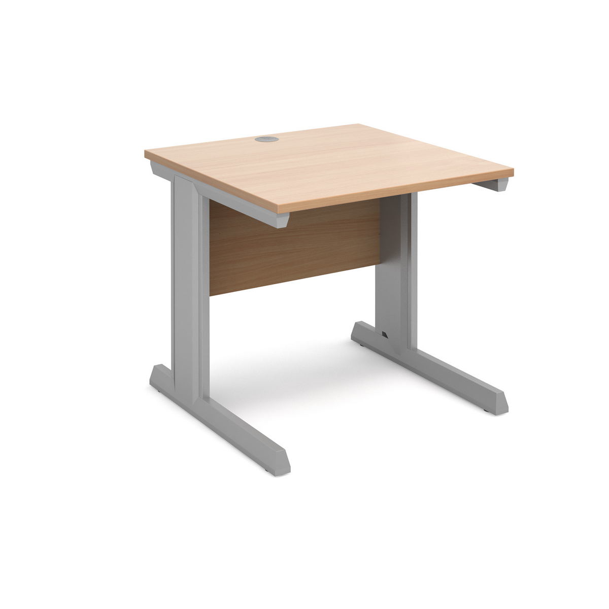 Picture of Vivo straight desk 800mm x 800mm - silver frame, beech top