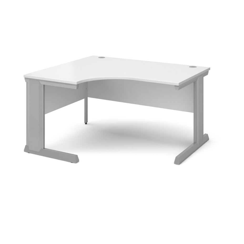 Picture of Vivo left hand ergonomic desk 1400mm - silver frame, white top