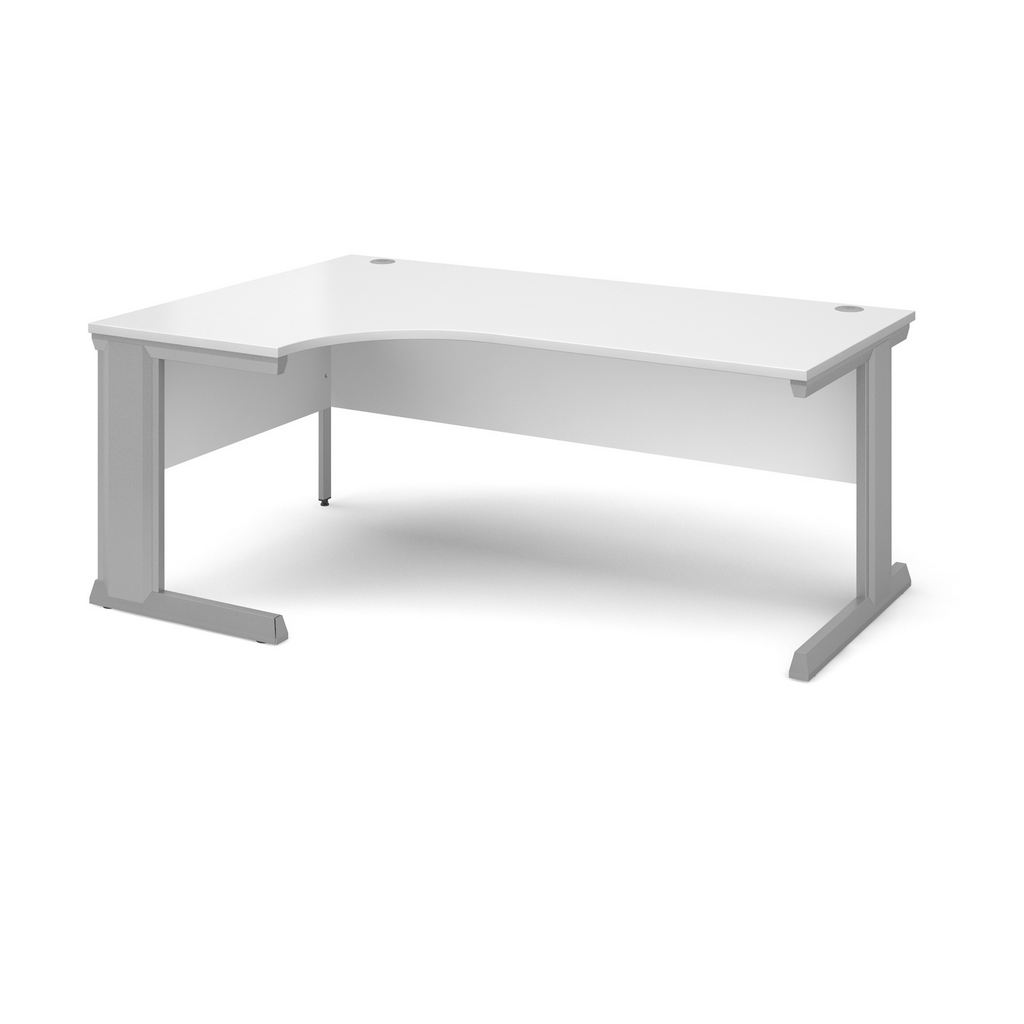 Picture of Vivo left hand ergonomic desk 1800mm - silver frame, white top