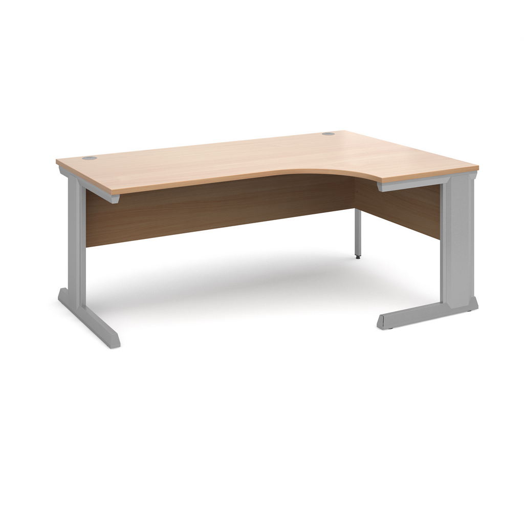 Picture of Vivo right hand ergonomic desk 1800mm - silver frame, beech top