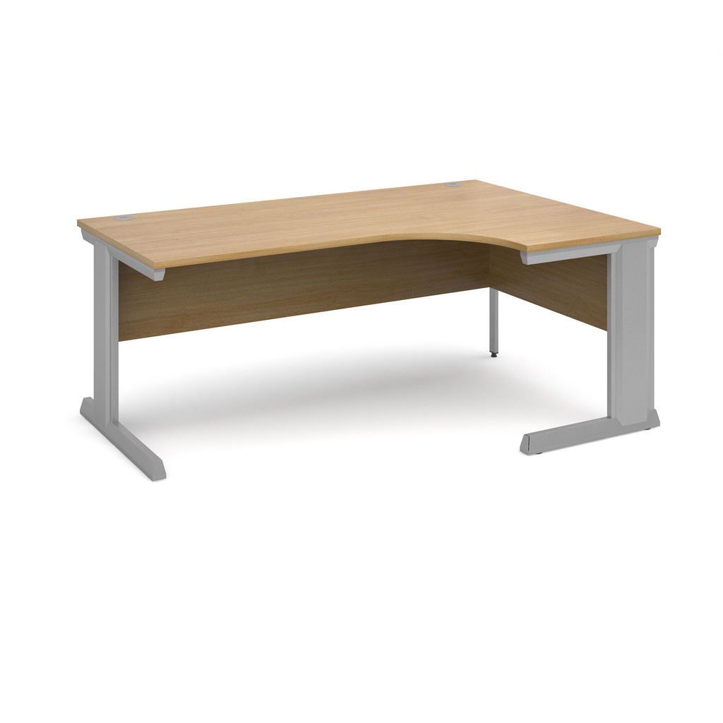 Picture of Vivo right hand ergonomic desk 1800mm - silver frame, oak top