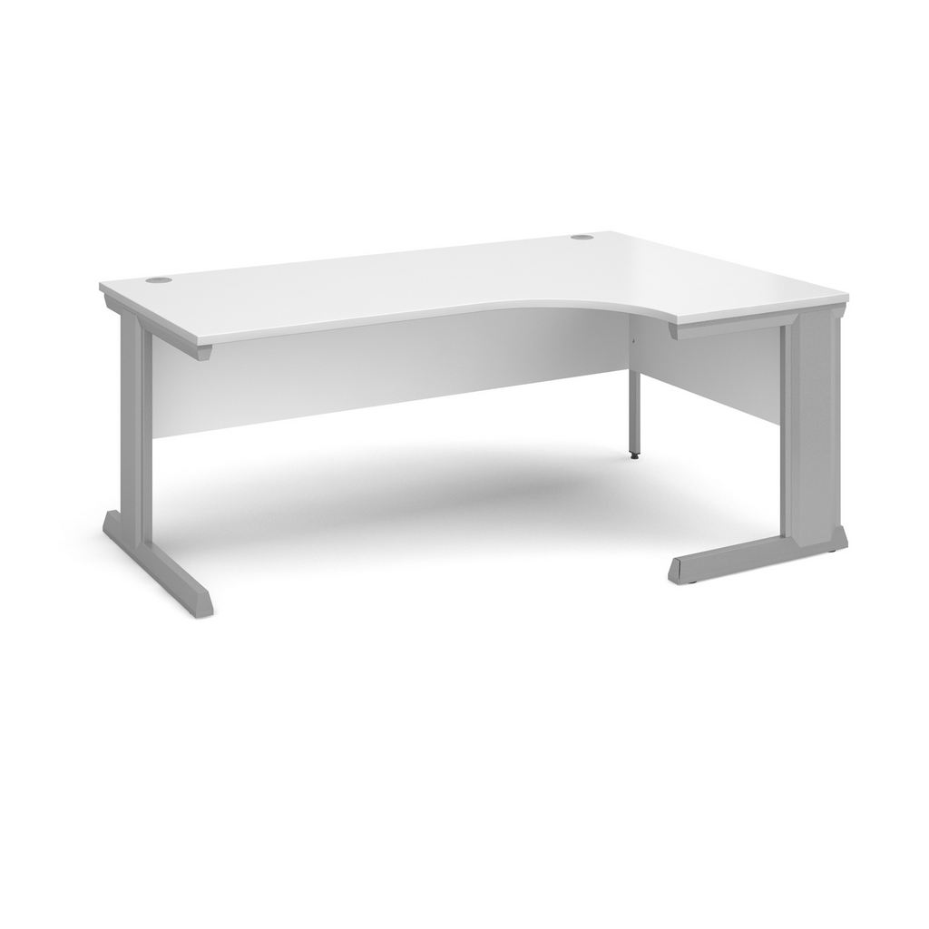 Picture of Vivo right hand ergonomic desk 1800mm - silver frame, white top