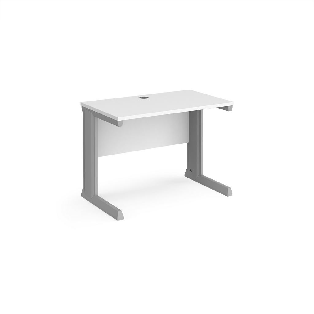 Picture of Vivo straight desk 1000mm x 600mm - silver frame, white top