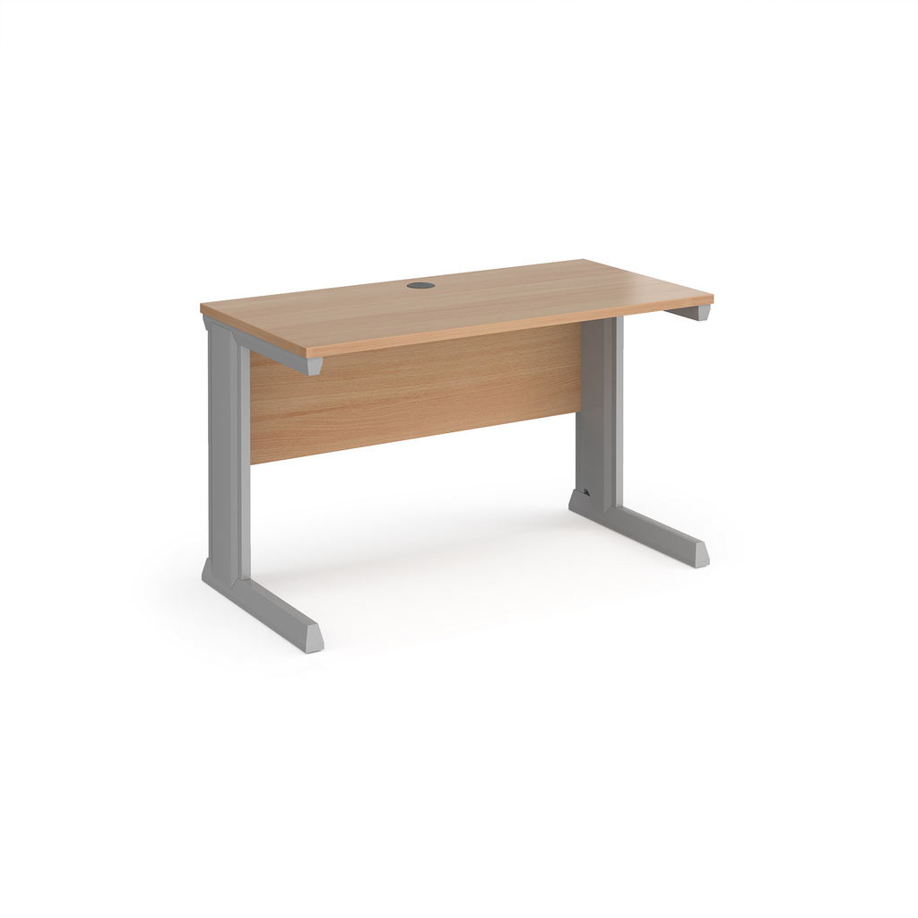 Picture of Vivo straight desk 1200mm x 600mm - silver frame, beech top