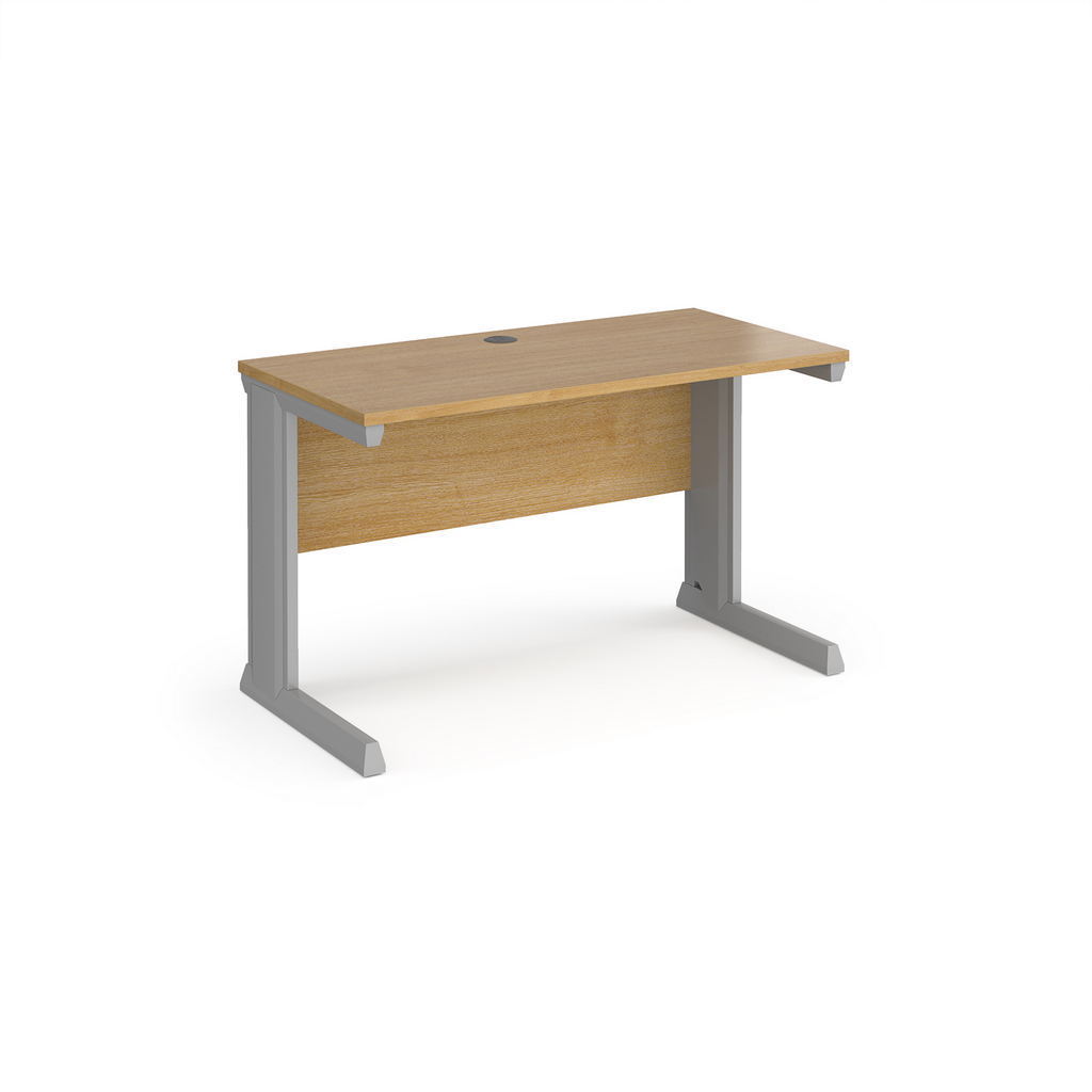 Picture of Vivo straight desk 1200mm x 600mm - silver frame, oak top