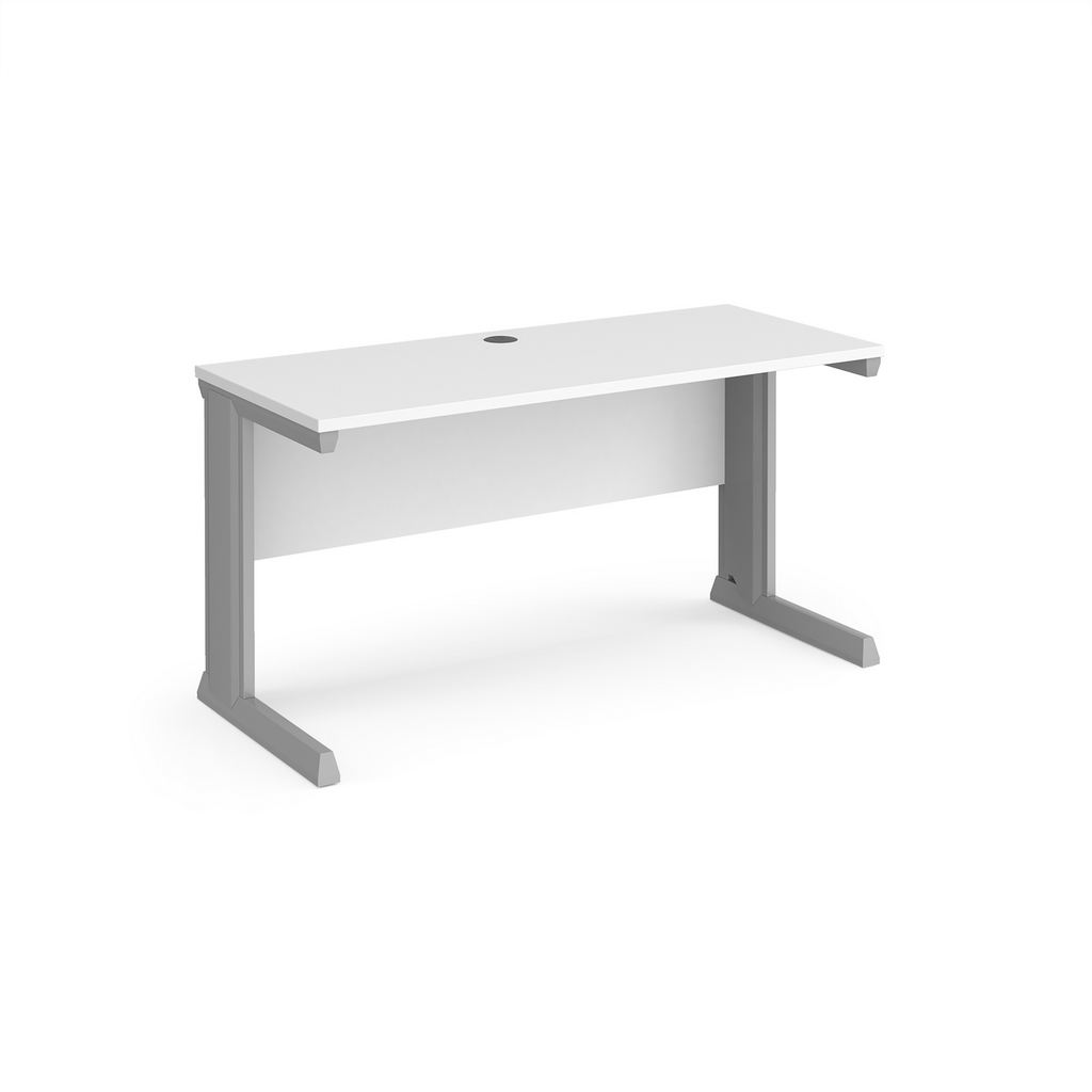 Picture of Vivo straight desk 1400mm x 600mm - silver frame, white top