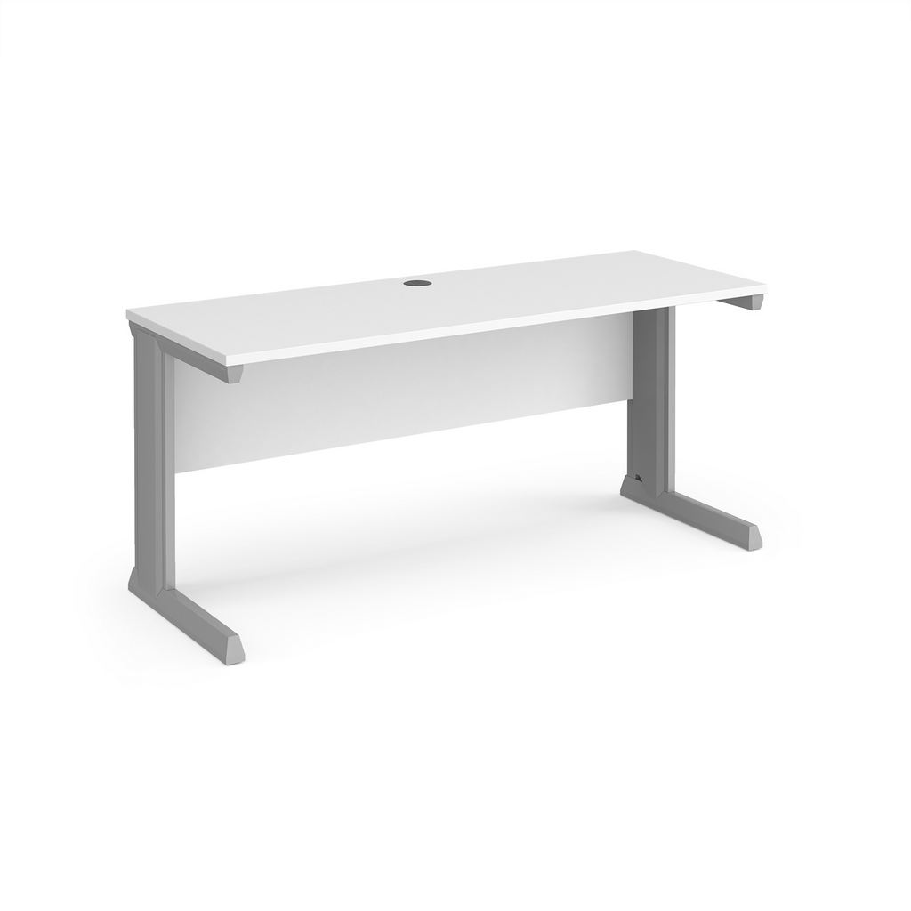 Picture of Vivo straight desk 1600mm x 600mm - silver frame, white top