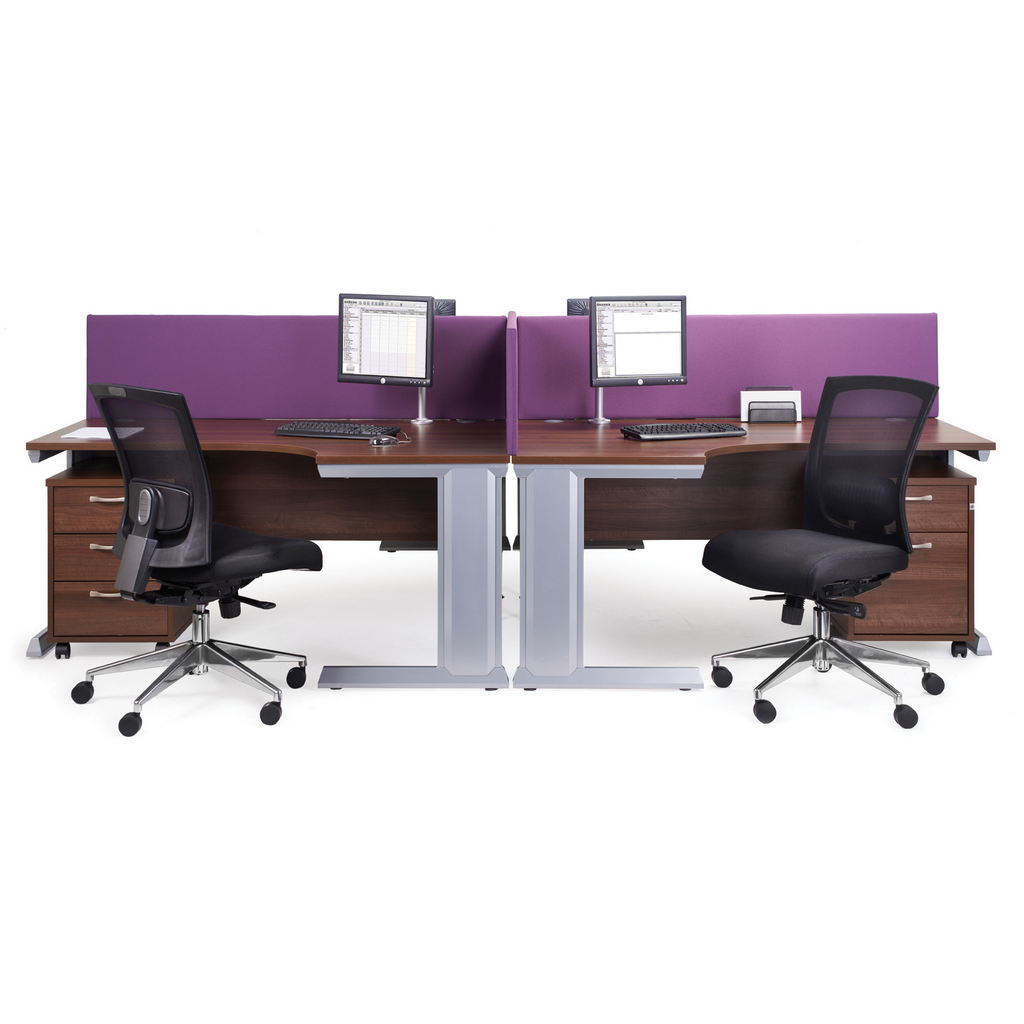 Picture of Vivo straight desk 1000mm x 600mm - silver frame, beech top