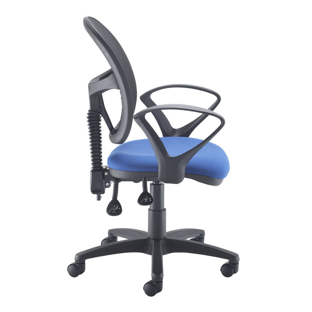 Picture of Jota Mesh medium back operators chair with fixed arms - blue