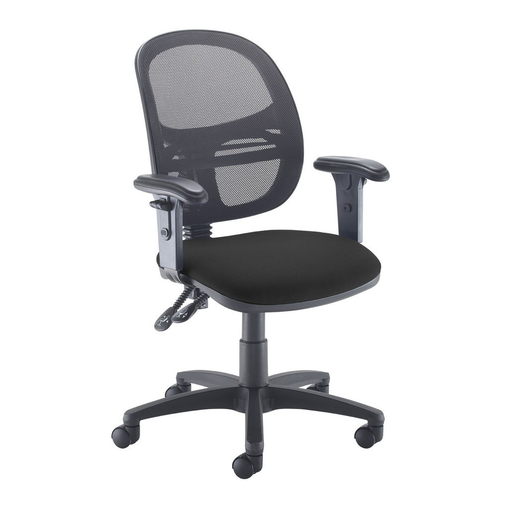 Picture of Jota Mesh medium back operators chair with adjustable arms - black