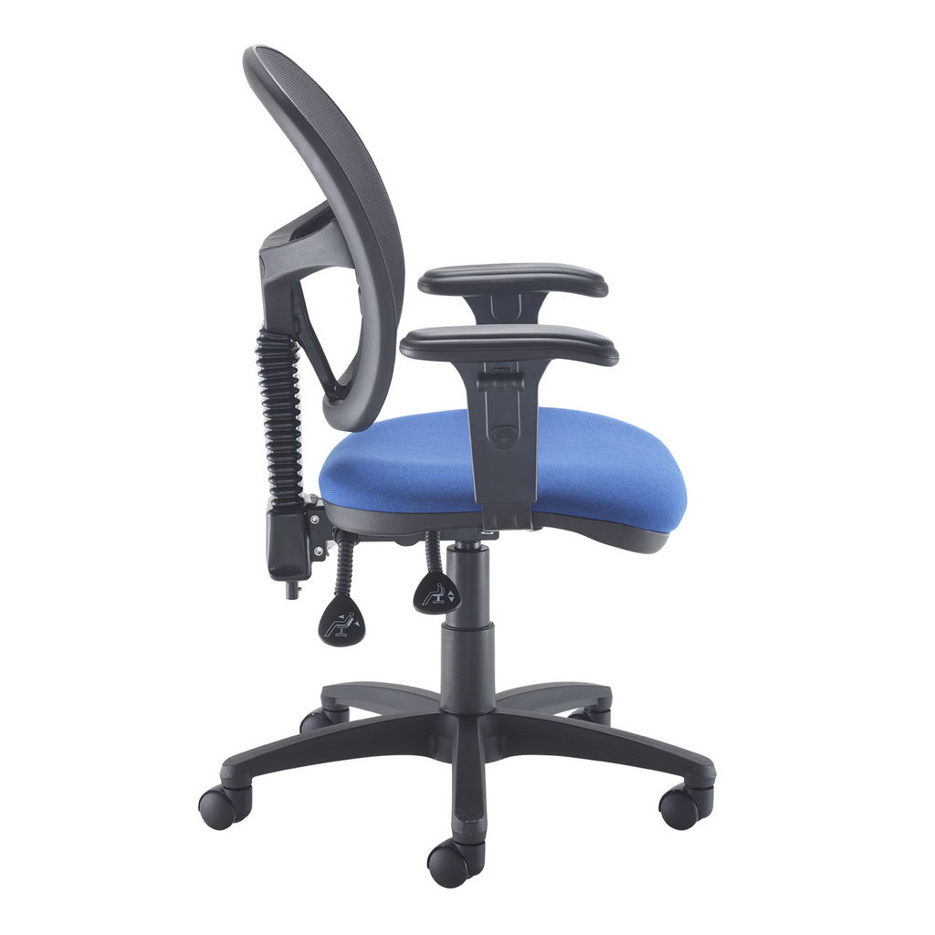 Picture of Jota Mesh medium back operators chair with adjustable arms - blue