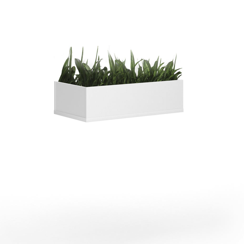 Picture of Wooden planter 800mm wide to fit on single wooden lockers - white