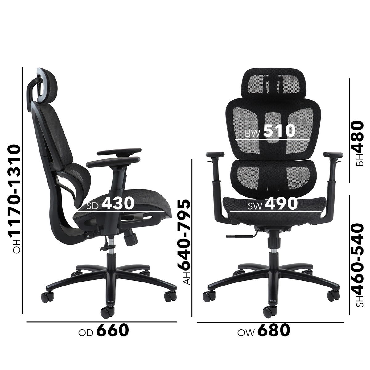 Picture of Zala mesh back operator chair with headrest and black mesh seat